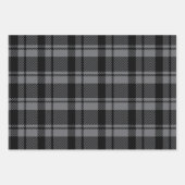 Moderner Dunkelgrauer und Schwarzer Tartan Kariert Geschenkpapier Set (Vorderseite)
