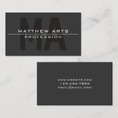 Moderner, dunkelgrauer weißer Text Visitenkarte (Vorne/Hinten)
