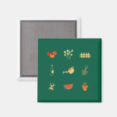 Moderner dunkelgrüner Gartenmagnet Magnet (Vorderseite/Rückseite)