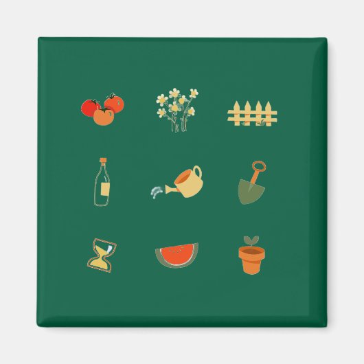 Moderner dunkelgrüner Gartenmagnet Magnet (Vorne)