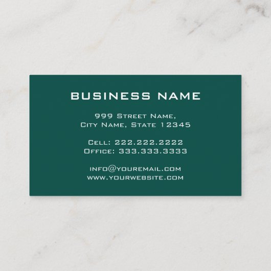 Moderner, dunkler Aquamariner Wasserfarben-Grafikd Visitenkarte (Rückseite)