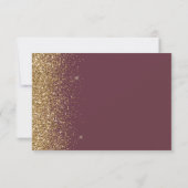 Moderner Dunkler Burgund Gold Imitate Glitzer Edge RSVP Karte (Rückseite)