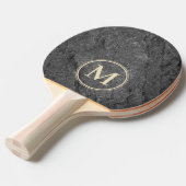 Moderner dunkler Granitstein Monogramm Tischtennis Schläger (Vorderseite)