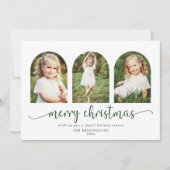 Moderner Dunkler Grüner Foto 3 Weihnachten (Vorderseite)