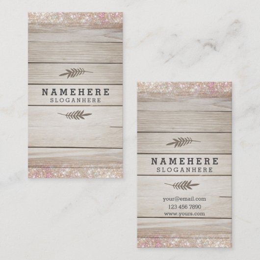 Moderner dunkler hölzerner Glitzer-vertikale Visitenkarte (Vorne/Hinten)