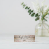 Moderner dunkler Kaffee-hölzerner Mini Visitenkarte (Stehend Vorderseite)