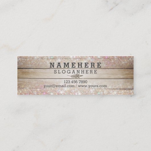 Moderner dunkler Kaffee-hölzerner Mini Visitenkarte (Rückseite)