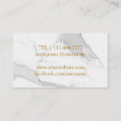 Moderner Dunkler Marmorwein Barkeeper Sommelier Visitenkarte (Rückseite)