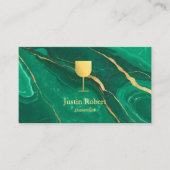 Moderner Dunkler Marmorweinpromenade Barkeeper Som Visitenkarte (Vorderseite)