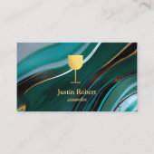 Moderner Dunkler Marmorweinpromenade Barkeeper Som Visitenkarte (Vorderseite)