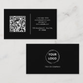 Moderner Dunkler QR-Code Visitenkarte (Vorne/Hinten)
