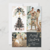 Moderner Dunkler Schwarzer Bow Frohe Weihnachten 2 (Vorderseite)