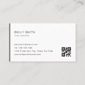 Moderner Dunkler Taupe-Farbblock QR-Code Visitenkarte (Rückseite)