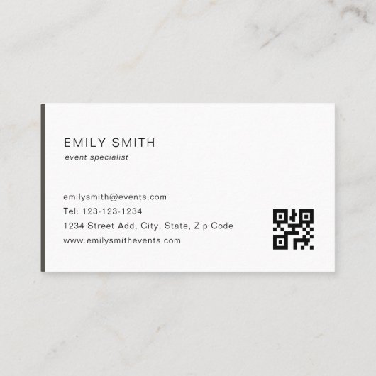Moderner Dunkler Taupe-Farbblock QR-Code Visitenkarte (Rückseite)