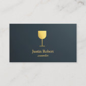 Moderner dunkler Weinkellner Sommelier Visitenkarte (Vorderseite)