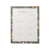 Moderner Dunkler Wildblume Tearaway Weekend Planer Notizblock (Rotiert)