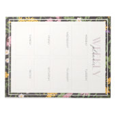Moderner Dunkler Wildblume Tearaway Weekend Planer Notizblock (Vorderseite)