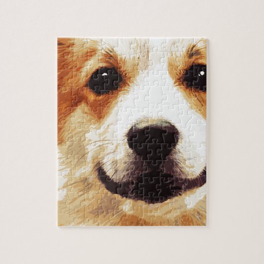 moderner durchgebrannter WaliserCorgi Puzzle (Vertikal)