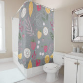 Moderner Duschvorhang aus Grau und Blumen - Chic B (Beispiel)