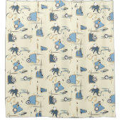 Moderner Duschvorhang mit beigefarbenem Hintergrun (Vorderseite)