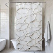 Moderner Duschvorhang mit weißer Folge