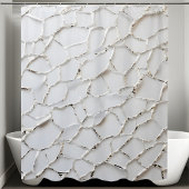 Moderner Duschvorhang mit weißer Folge