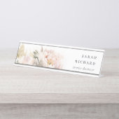 Moderner Dusky Blush Peñon Schreibtischnamensplakette (Vorderseite )