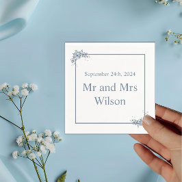 Moderner Dusty Blue Floral Dinner Cocktail Serviette