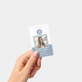 Moderner Dusty Blue Foto ID Firmenlogo Mitarbeiter Ausweis (Handheld)