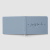 Moderner Dusty Blue Minimalistisch Script Wedding Gästebuch (Voll)