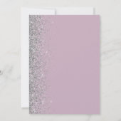 Moderner Dusty Lilac Silver Glitzer Save the Date Ankündigung (Rückseite)