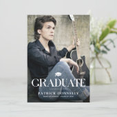 Moderner Dusty Overlay Foto Abschluss Ankündigung (Stehend Vorderseite)