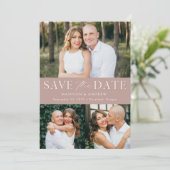 Moderner Dusty Rose 3 Foto QR Code Save The Date (Stehend Vorderseite)