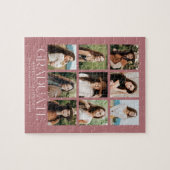 Moderner Dusty Rose 9 Foto Collage Abschluss Puzzle (Horizontal)
