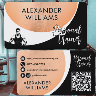 Moderner Dynamischer QR-Code Personal Trainer Fitn Visitenkarte