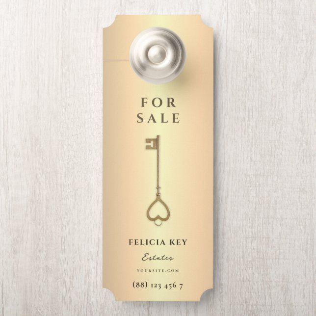 Moderner Echtzeit-Anwesen-Agent QR-Frontschutzbüge Türanhänger (Auf Knauf)