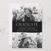 Moderner Edge Black 2 Foto Abschluss Ankündigung (Vorderseite)