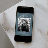 Moderner Edge Blue Gray Foto Abschluss Ankündigung