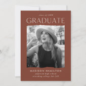 Moderner Edge Brown Foto Abschluss Ankündigung (Vorderseite)