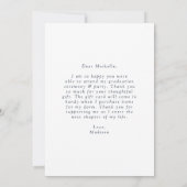 Moderner Edge Navy Foto Abschluss Dankeskarte (Rückseite)