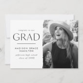 Moderner Edge White Foto Abschluss Ankündigung (Vorderseite)