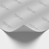 Moderner editierbarer Name & Slogan | Grauer Gradi Geschenkpapier (Ecke)