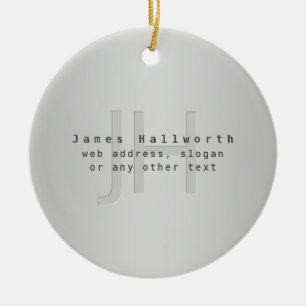 Moderner editierbarer Name & Slogan Grauer Gradi Keramik Ornament