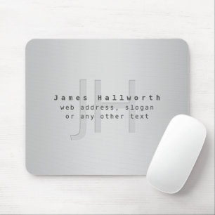 Moderner editierbarer Name & Slogan Grauer Gradi Mousepad