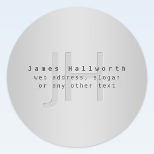Moderner editierbarer Name & Slogan Grauer Gradi Runder Aufkleber