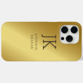 Moderner edler Gold-Metallischer mit Monogramm Nam Case-Mate iPhone Hülle (Rückseite (Horizontal))