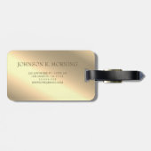 Moderner edler Gold-Metallischer mit Monogramm Nam Gepäckanhänger (Rückseite horizontal)