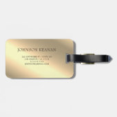 Moderner edler Gold-Metallischer mit Monogramm Nam Gepäckanhänger (Rückseite horizontal)