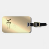 Moderner edler Gold-Metallischer mit Monogramm Nam Gepäckanhänger (Vorderseite horizontal)