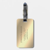 Moderner edler Gold-Metallischer mit Monogramm Nam Gepäckanhänger (Rückseite vertikal)